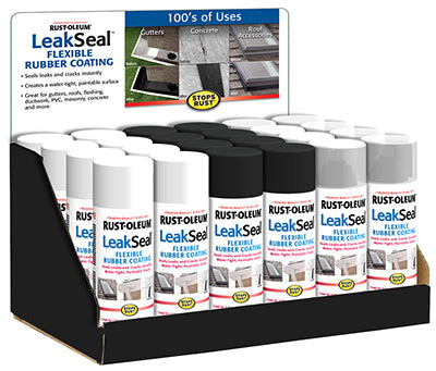 Rust-Oleum® LeakSeal® Rubberized Protective Utility Coating Spray, 12 Oz, 24  Piece