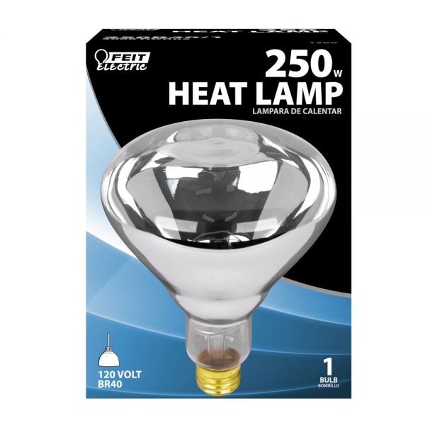 Feit Electric 250R40/1 Incandescent R40 Heat Lamp, 250W, Clear, 2700K