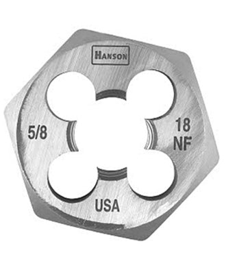 Irwin Tools 6854 Hanson® 5/8"-18 NF Hexagon Machine Screw Die, 1-7/16"