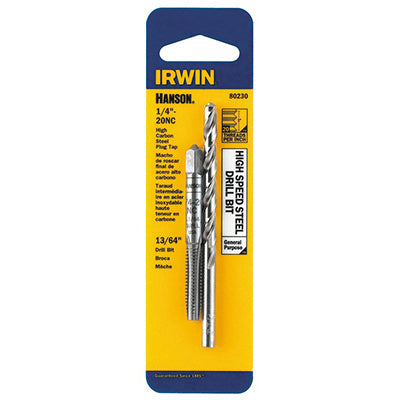 Irwin Tools 80230 Hanson® 1/4"-20 NC Tap And 13/64" Drill Bit