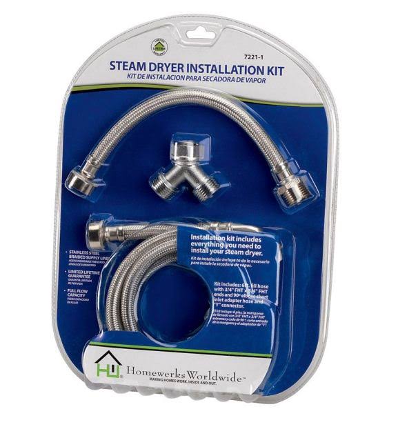 Homewerks® 7221-1 Braided Stainless-Steel Steam Dryer Installation Kit