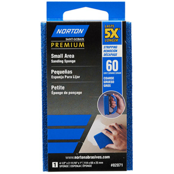 Norton® 07660782071 Premium Small Area Sanding Sponge, 5X, 60 Grit