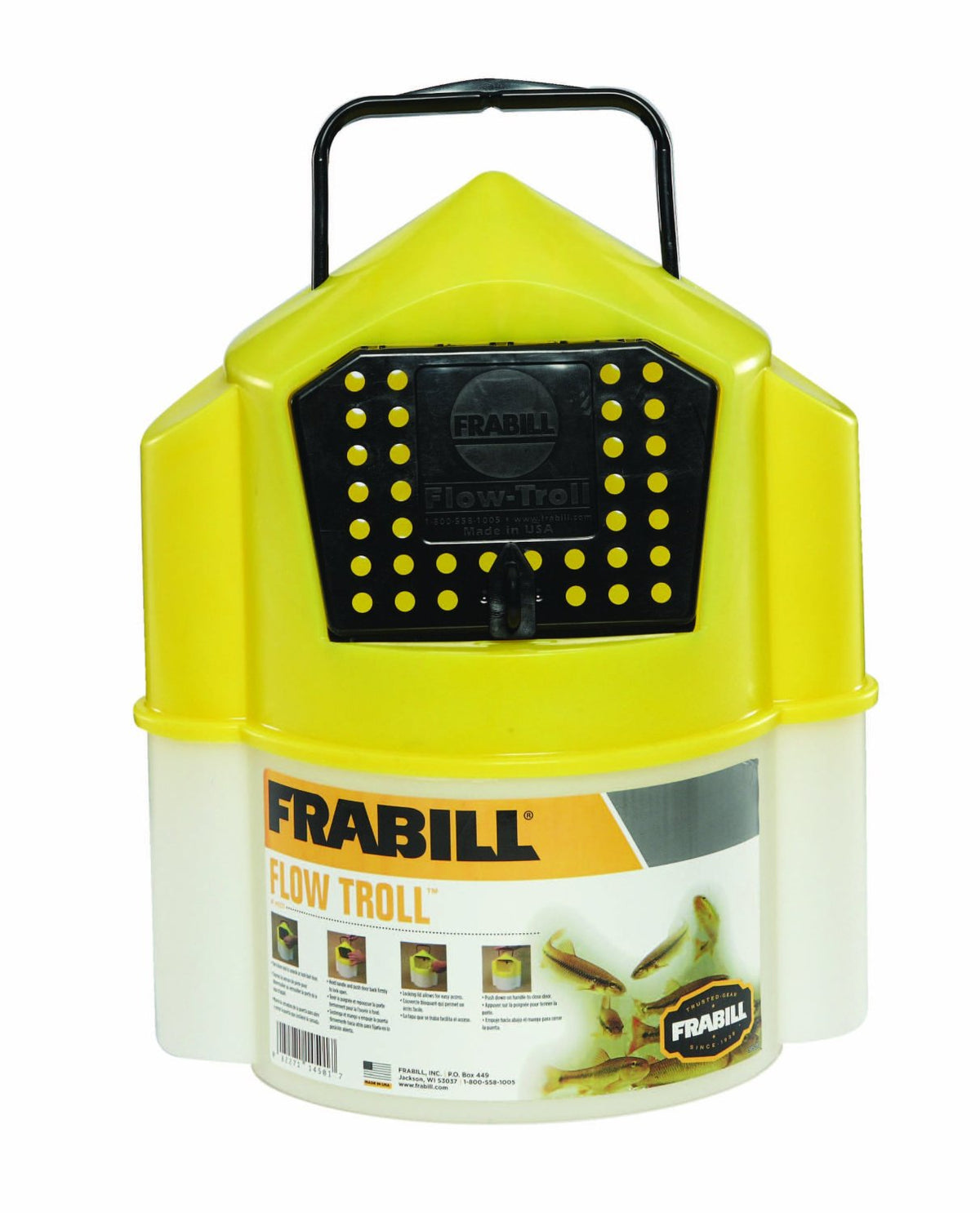 Frabill 4501 Flow Troll® Bait Container, 6 Qt Capacity