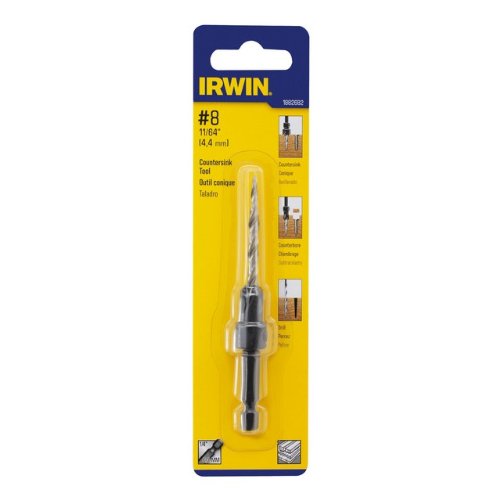 Irwin Tools 1882782 Wood Countersink Tapered Drill Bit, #8