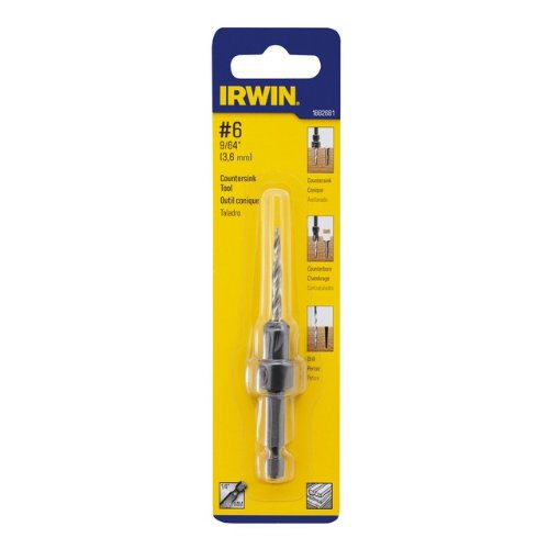 Irwin Tools 1882781 Wood Countersink Tapered Drill Bit, #6