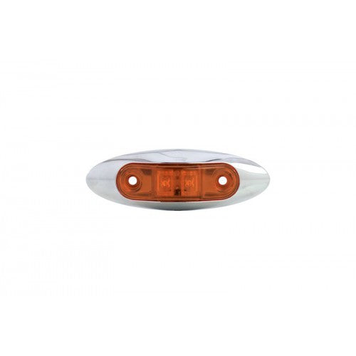 Uriah Products® UL168100 Amber LED Trailer Marker Light with Chrome Bezel