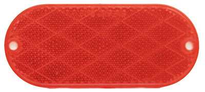 Uriah Products® UL480001 Oval Stick-On Trailer Reflector, 4-3/8", Red