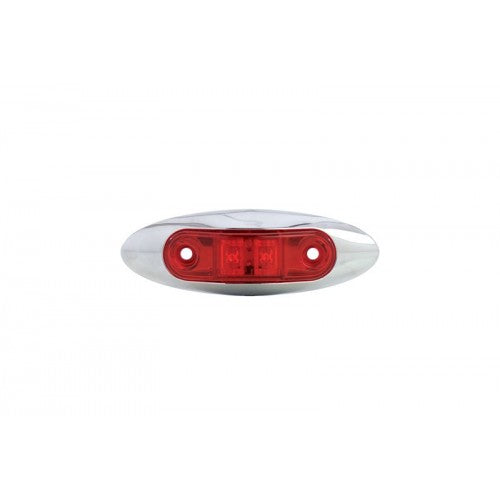 Uriah Products® UL168101 Red LED Trailer Marker Light with Chrome Bezel