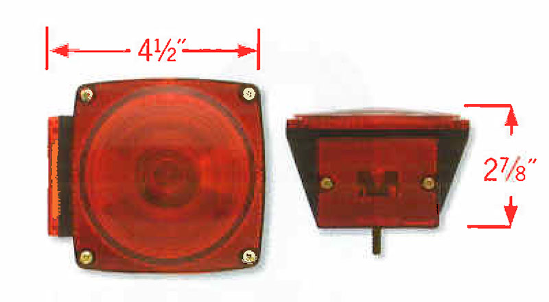 Uriah Products® UL840001 Square LED Stop/Turn/Tail Light, Red, 4-1/2"