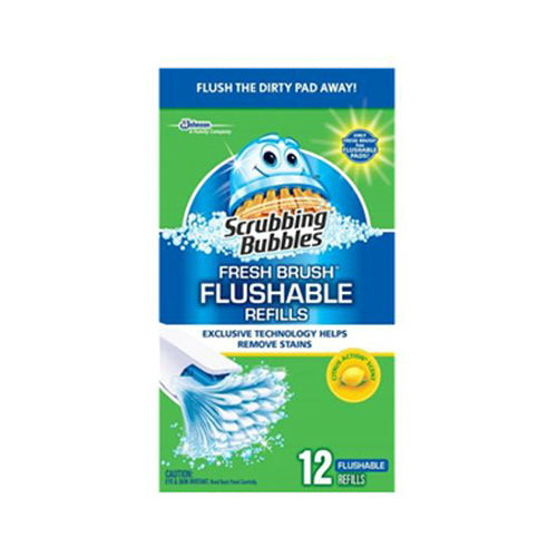 Scrubbing Bubbles® 71102 Fresh Brush® Flushable Pad Refill with Citrus Action, 12-Count