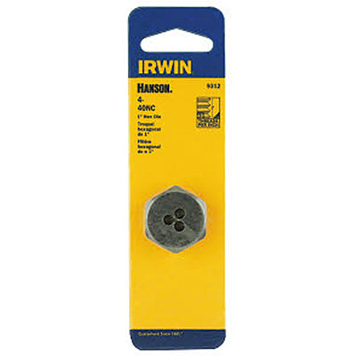 Irwin Tools 9312 Hanson® Hexagon Machine Screw Die, 4-40 NC, 1"