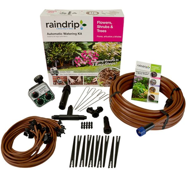 Raindrip® SDFSTH1P Flower/Shrub/Tree Automatic Watering Kit with Timer