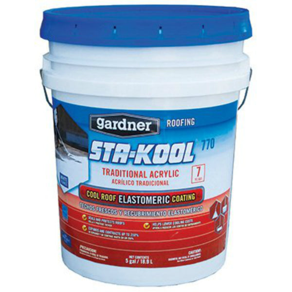 Sta-Kool SK-7705 Acrylic Ultra White Elastomeric Roof Coating, 4.75 Gal