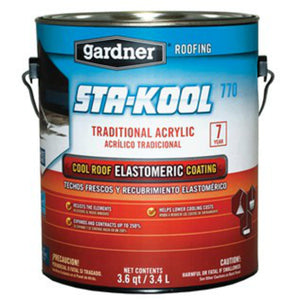 Sta-Kool SK-7701 Acrylic Ultra White Elastomeric Roof Coating, 3.6 Qt
