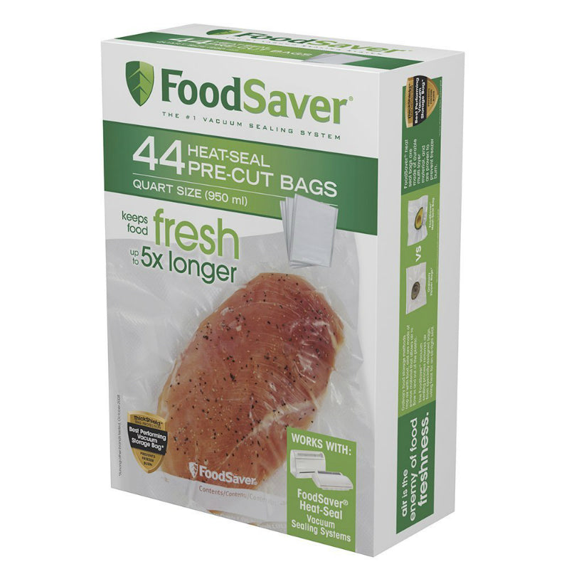 FoodSaver® FSFSBF0226-P00 Heat-Seal Pre-Cut Bags, Quart, 44-Count