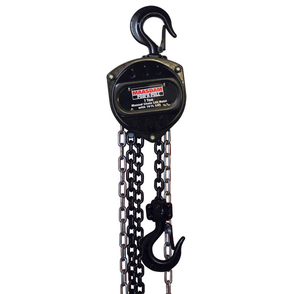 Maasdam Pow’R-Pull® 48510 Manual Chain Hoist with 10' Lift, 1 Ton Capacity, Steel