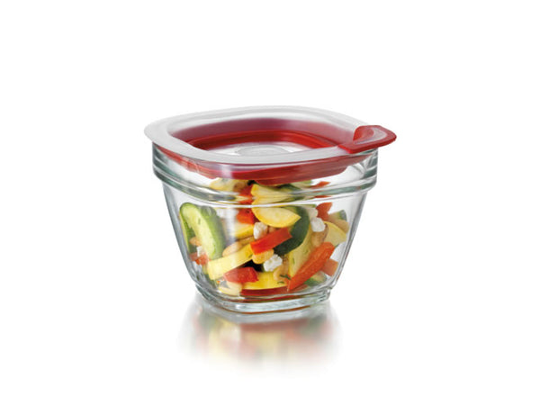 Rubbermaid® 2856002 Glass Food Storage with Easy Find Lids, 1.5 Cup, Square