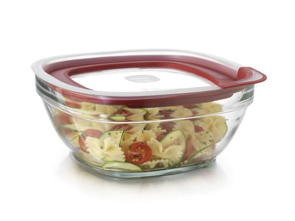 Rubbermaid® 2856006 Glass Food Storage with Easy Find Lids, 8 Cup, Square