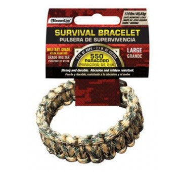 SecureLine NPCB550CL Nylon 550 Paracord Survival Bracelet, Large, Camoflage