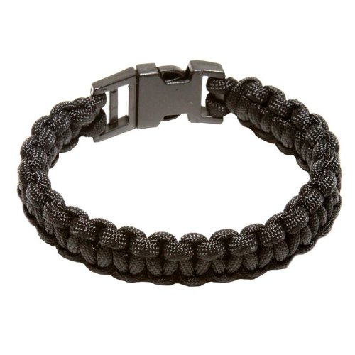 SecureLine NPCB550BKL Nylon 550 Paracord Survival Bracelet, Large, Black