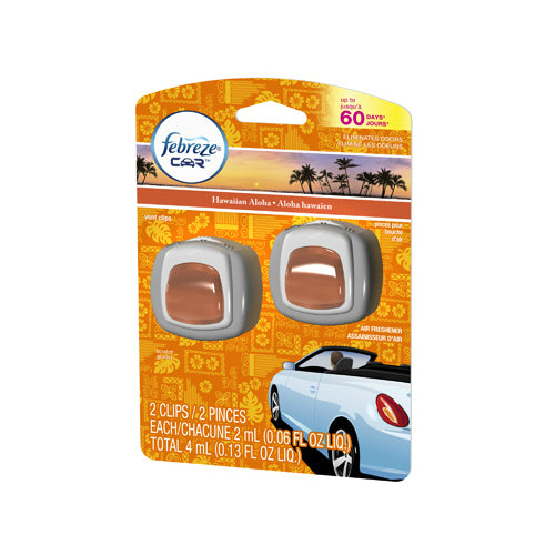 Febreze 81118 Hawaiian Aloha Car Air Freshener Vent Clip, 0.13 Oz, 2-Pack