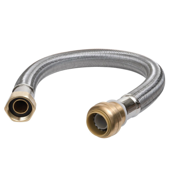 SharkBite® U3088FLEX15LF Braided Water Heater Connector, 3/4" x 3/4" FIP, 15"
