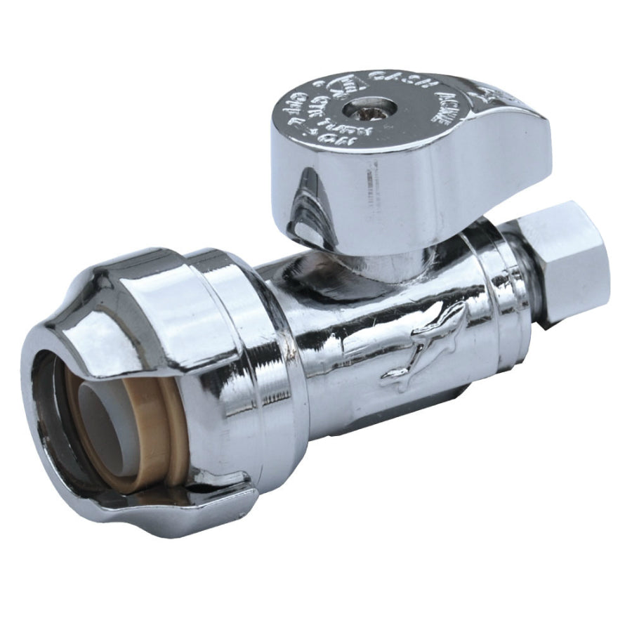 SharkBite® 23337-0000LF Compression Quarter Turn Straight Stop Valve, 1/2" x 1/4"