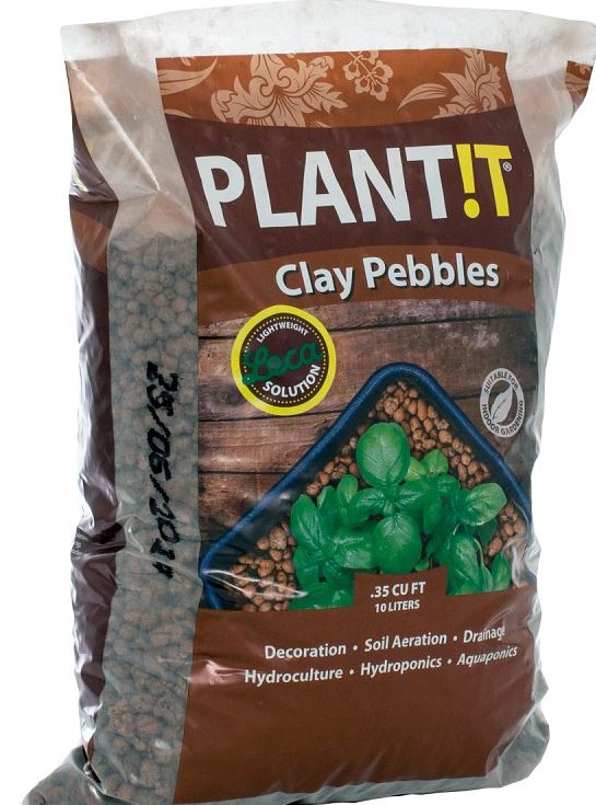 Plant!T GMC10L Horticultural Clay Pebbles, 10 Liter, 4mm - 16mm, Natural Clay