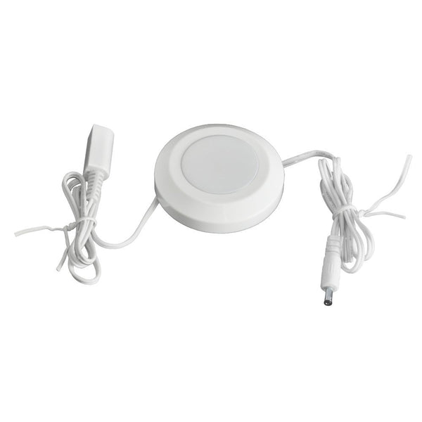 Ecolight® AC1012-WHG-03LF1-E LED Plug-In Add On Single Puck Light Kit, White