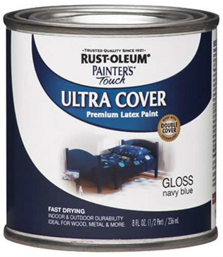 Rust-Oleum® 1922-730 Painter's® Touch Gloss Brush-On Paint, 1/2 Pt, Navy Blue