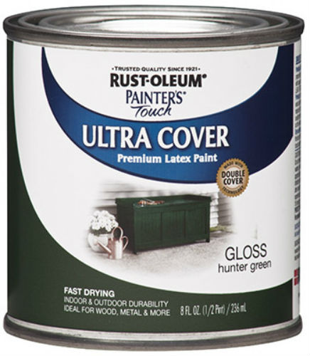 Rust-Oleum® 1938-730 Painter’s Touch Latex Brush-On Paint, 1/2 Pt, Hunter Green