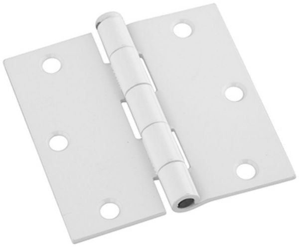 National Hardware® N830-335 Square Corner Door Hinge, White, 3.5", 3-Pack