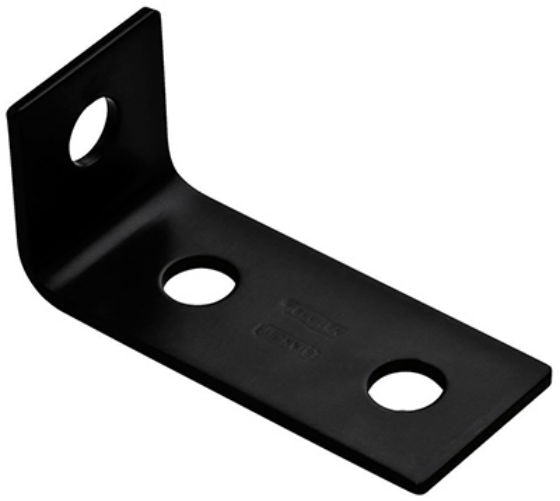 National Hardware® N351-477 Offset Leg Corner Brace, Black, 3.5", 1.6" x 1.5" x 1/8"