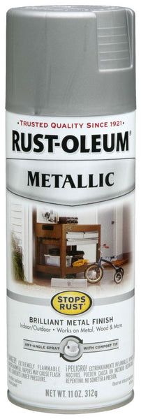 Rust-Oleum® 7277-830 Stops Rust® Metallic Spray Paint, 11 Oz, Matte Nickel