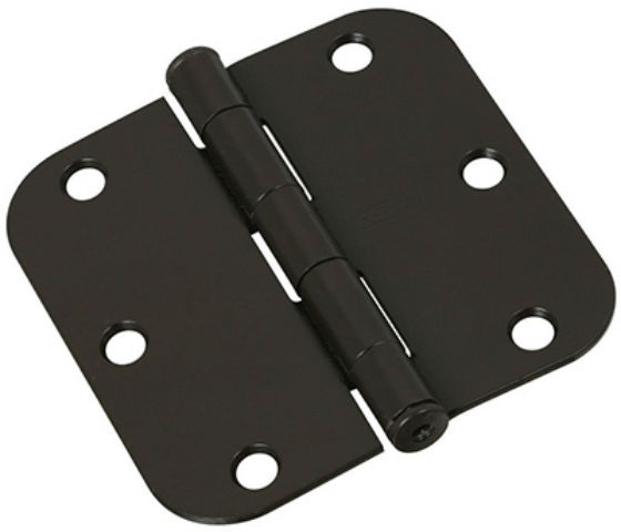 National Hardware® N830-197 Door Hinge, 5/8" Round Corner, Oil Rubbed Bronze, 3.5"