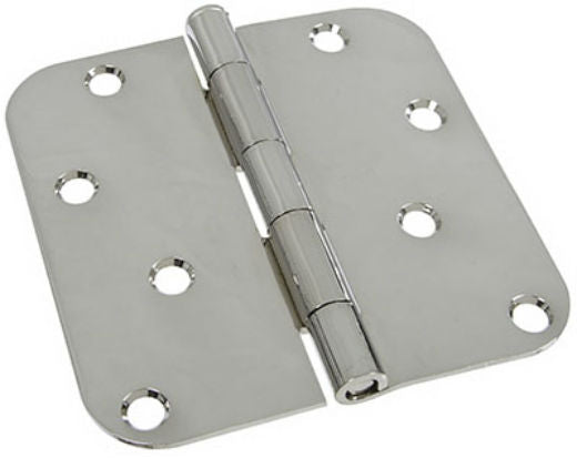 National Hardware® N830-180 Door Hinge, 5/8" Round Corner, Polished Chrome, 4"