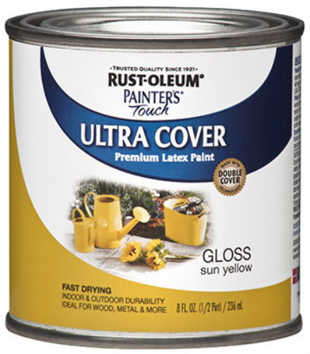 Rust-Oleum® 1945-730 Painter's® Touch Gloss Brush-On Paint, 1/2 Pt, Sun Yellow