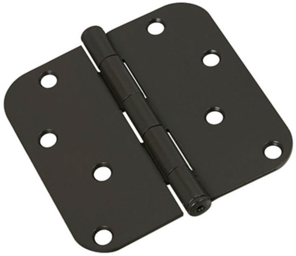 National Hardware® N830-198 Door Hinge, 5/8" Round Corner, Oil Rubbed Bronze, 4"
