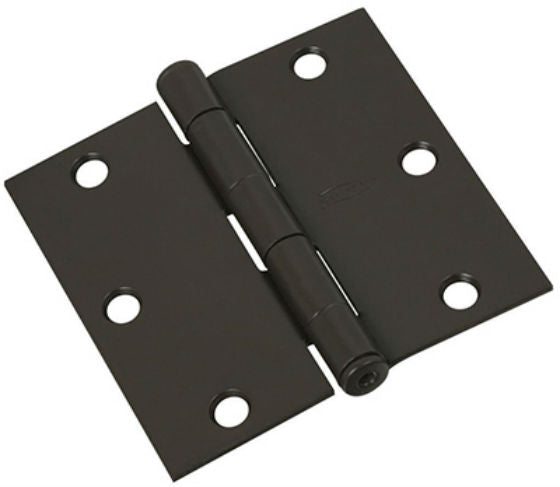 National Hardware® N830-205 Square Corner Door Hinge, Oil Rubbed Bronze, 3"