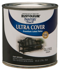 Rust-Oleum® 1979-730 Painter’s Touch® Gloss Latex Paint, 1/2 Pt, Black