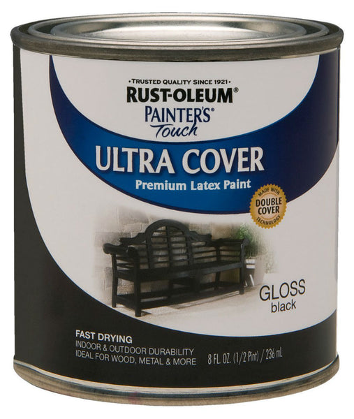 Rust-Oleum® 1979-730 Painter’s Touch® Gloss Latex Paint, 1/2 Pt, Black