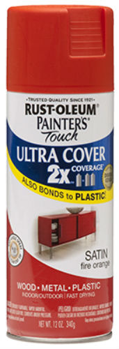 Rust-Oleum® 263149 Painter's Touch® Spray Paint, 12 Oz, Satin Fire Orange