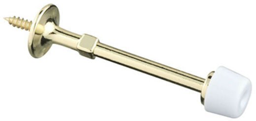 National Hardware® N830-101 Rigid Door Stop, Polished Brass, 3"