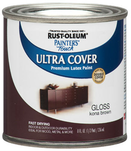 Rust-Oleum® 1977-730 Painter’s Touch® Premium Gloss Paint, 1/2 Pt, Kona Brown