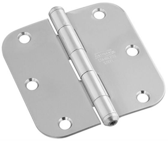National Hardware® N830-269 Door Hinge, 5/8" Round Corner, Stainless Steel, 3.5"