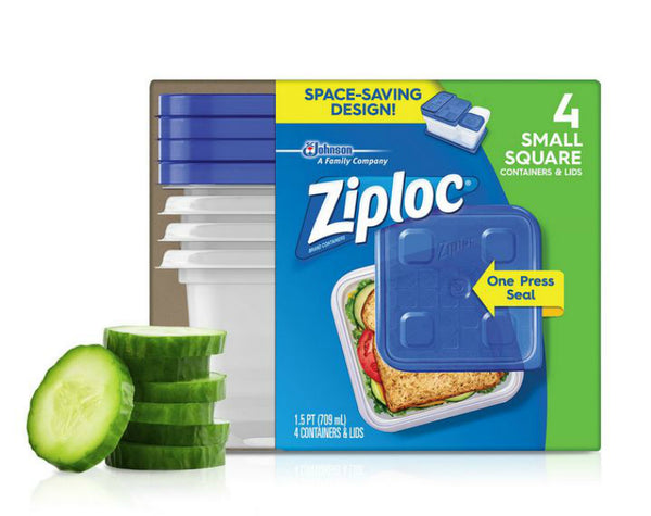 Ziploc 70935 Square Food Container, Plastic, 24 oz Capacity