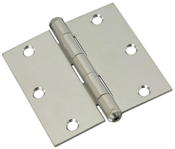 National Hardware N830-275 Square Corner Door Hinge, Stainless Steel, 3.5"
