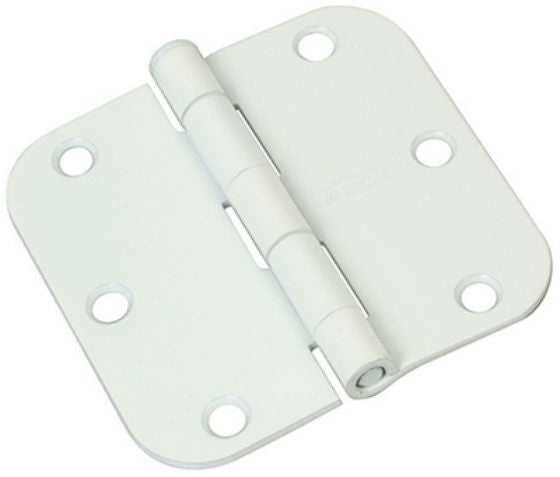 National Hardware® N830-215 Door Hinge, 5/8" Round Corner, Prime Coat White, 3.5"