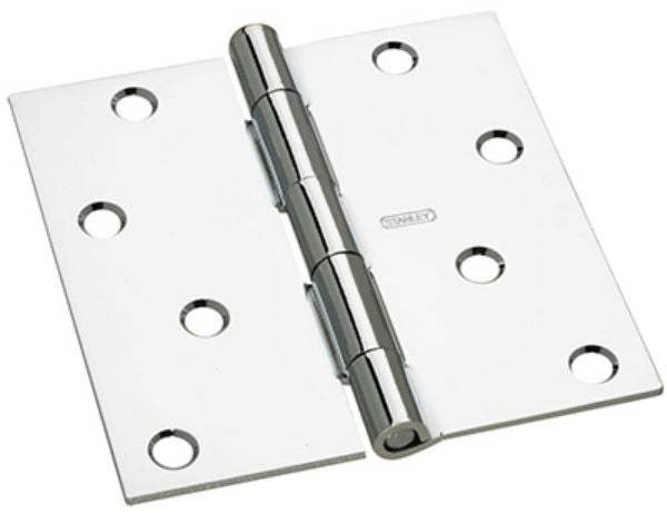 National Hardware® N830-186 Square Corner Door Hinge, Polished Chrome, 4"