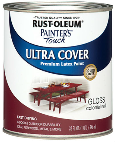 Rust-Oleum® 1964-502 Painter’s Touch® Premium Latex Paint, 1 Qt, Colonial Red